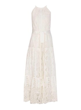 PINKO 女士连衣裙 104857A2G9Z05 SS2025 白色 La Cura broderie