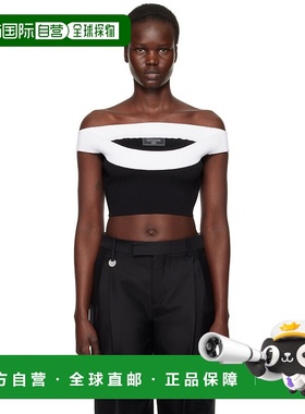 1h可退 潮奢 Balmain 巴尔曼 女士 黑色 & 白色 Two-Tone Knit Cr