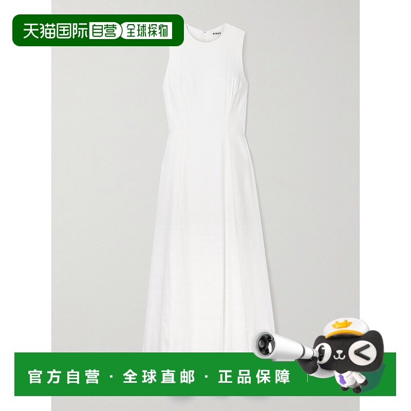 1h可退 潮奢 Staud 女士 'Martine' 亚麻混纺长款连衣裙 R25P2158