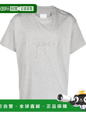 GIVENCHY 男士T恤 BM71KQ3YJ9055 CO 白色 Melange grey cotton t