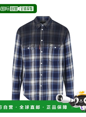 1h可退 潮奢 Dsquared2 二次方 男士 长袖格子衬衫 S74DM0993D352
