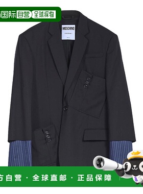 1h可退 MOSCHINO 男士外套 50202173555 AW2025 黑色 Cut sleeves