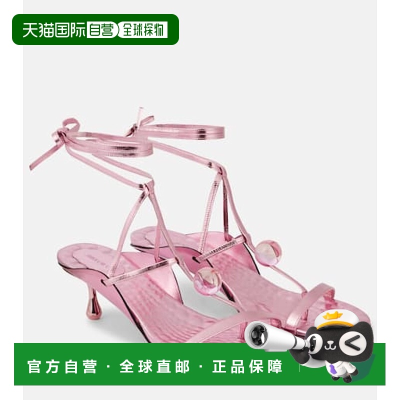 1h可退 潮奢 Jimmy Choo 周仰杰 女士 Zyra 50 金属感皮质凉鞋