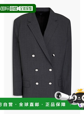 1h可退 潮奢 THEORY 希尔瑞 女士 双排扣羊毛混纺西装外套 O06011