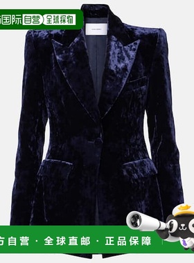 1h可退 潮奢 ALEX PERRY 女士 天鹅绒西装外套 blue蓝色 舒适时尚