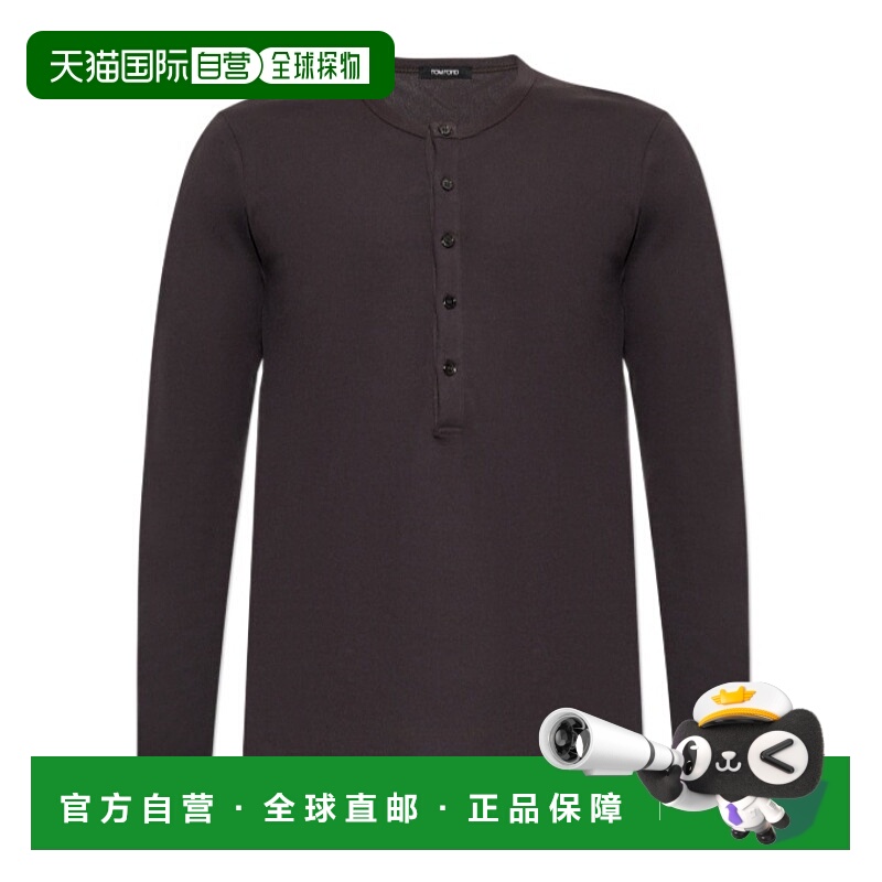 1h可退 TOM FORD 男士针织衫 T4M151040232 SS2025 深棕色 长袖T