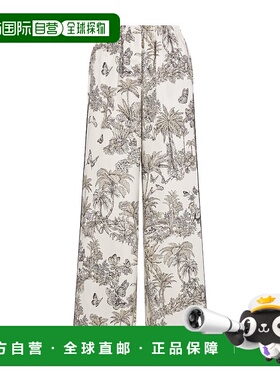 DIOR 女士休闲裤 541P49A6987X0810 AW2025 白色 图案休闲裤