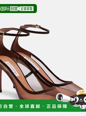 1h可退 潮奢 AQUAZZURA 女士 Love Affair 85 山羊皮边网纱浅口鞋