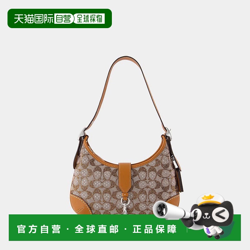 1h可退 COACH 女士单肩包 CW654LHBAR AW2024 棕色 Coach Hampton