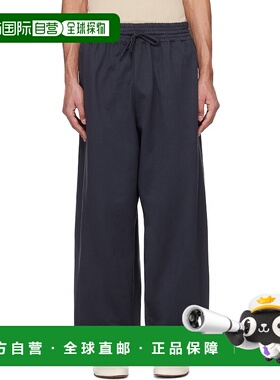 1h可退 潮奢 Hed Mayner 男士 海军蓝刺绣运动裤 HMMA72014RHA082