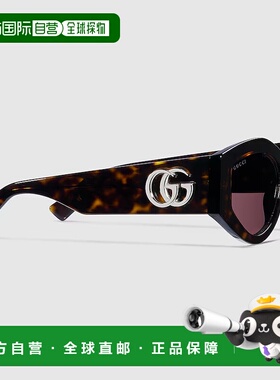GUCCI 女士眼镜 840002J07402323 AW2025 棕色 Sunglasses with o