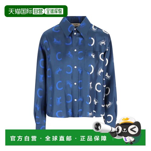 CELINE 女士衬衫 RC0DU3K49GDR0 CO 花色 CAMICIA CORTA IN TWILL