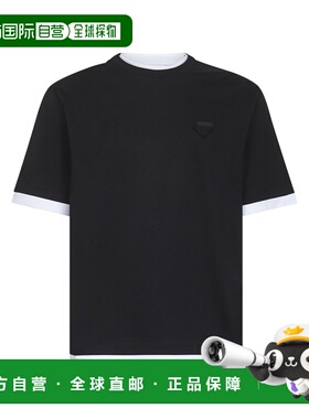 PRADA 男士T恤 UJN912WMO11CDF0967 AW2025 黑色男装