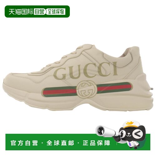 GUCCI古驰 Rhyton logo标 低帮 老爹鞋 男款 象牙白运动鞋男鞋