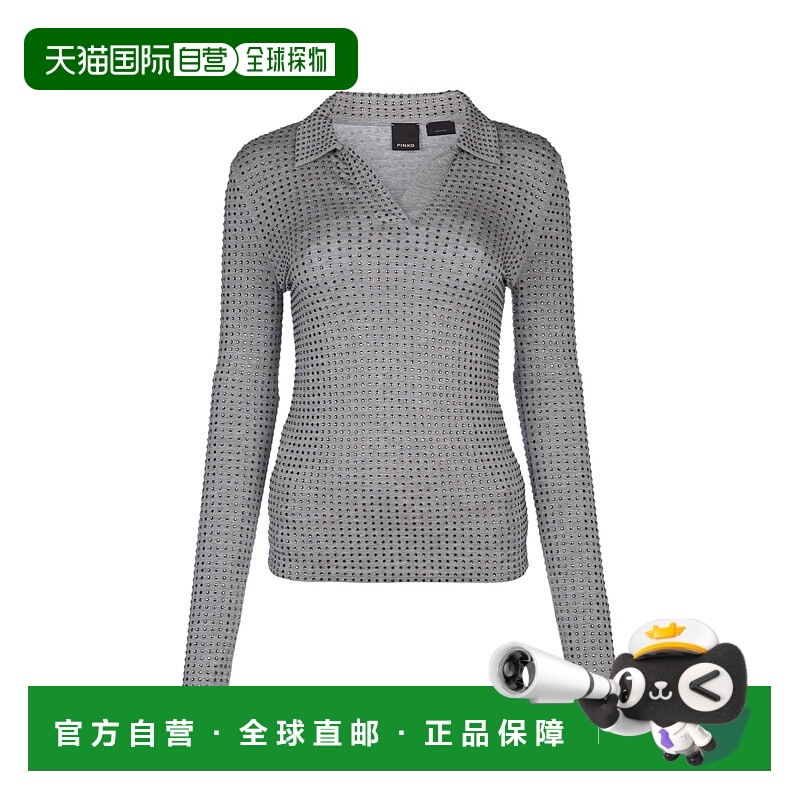 1h可退 PINKO 女士T恤 104452A288I42 AW2024 灰色高档正品舒适
