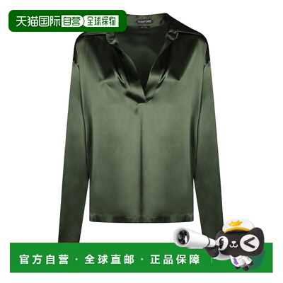 TOM FORD 女士衬衫 TS2144FAX881GCA SS2026 绿色 Silk Stretch B
