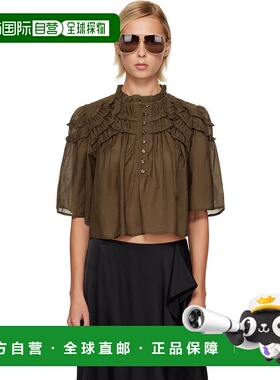 1h可退 潮奢 ISABEL MARANT 女士 卡其色 Carmen 上装 HT0665FBB3
