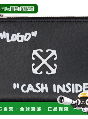 1h可退 潮奢 off-white 女士 黑色 Jitney Bifold Quote 钱包 OWN