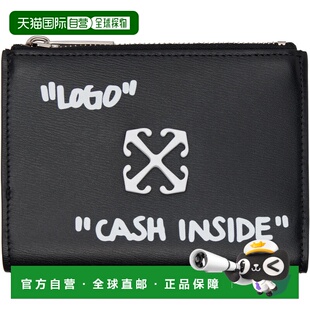 1h可退 潮奢 off-white 女士 黑色 Jitney Bifold Quote 钱包 OWN