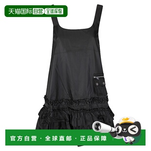 AW2025 黑色 Duchesse GANNI W0450099 Nylon Neck 女士连衣裙