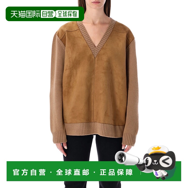PRADA 女士针织衫 P24T2B173PF0C59 AW2025 驼色 Prada Wool and