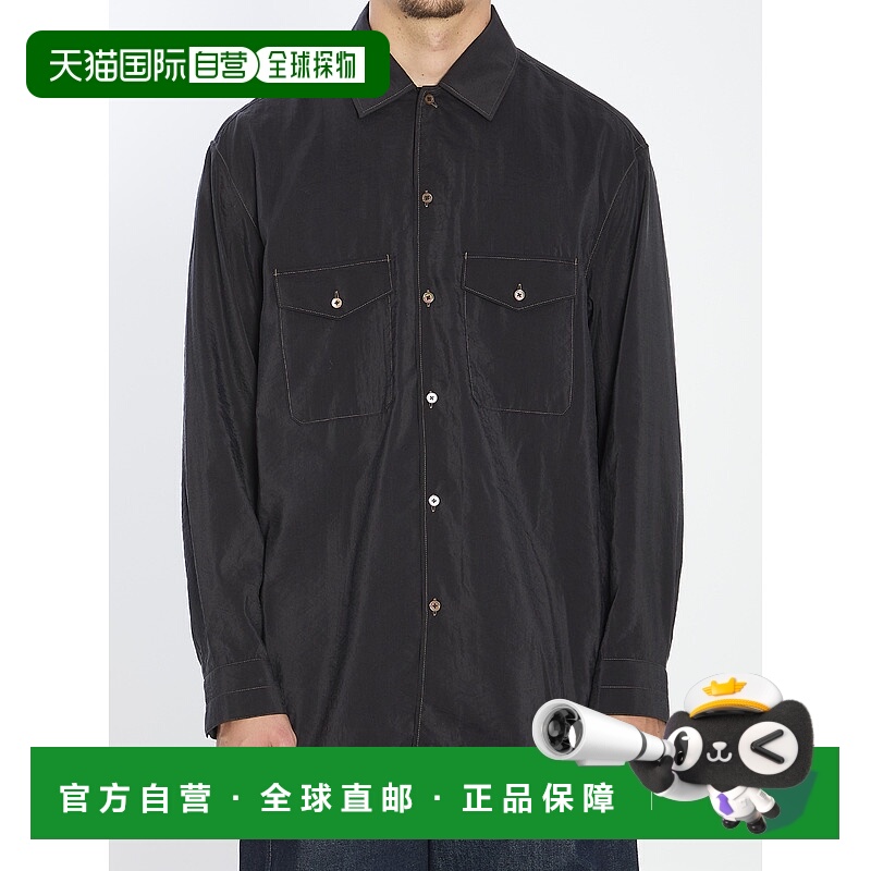 1h可退 LEMAIRE 男士衬衫 SH1202LF1308BK999 AW2025 黑色