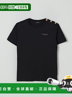 BALMAIN 男童T恤 BX8R51Z3186930OR AW2025 黑色 T-SHIRT