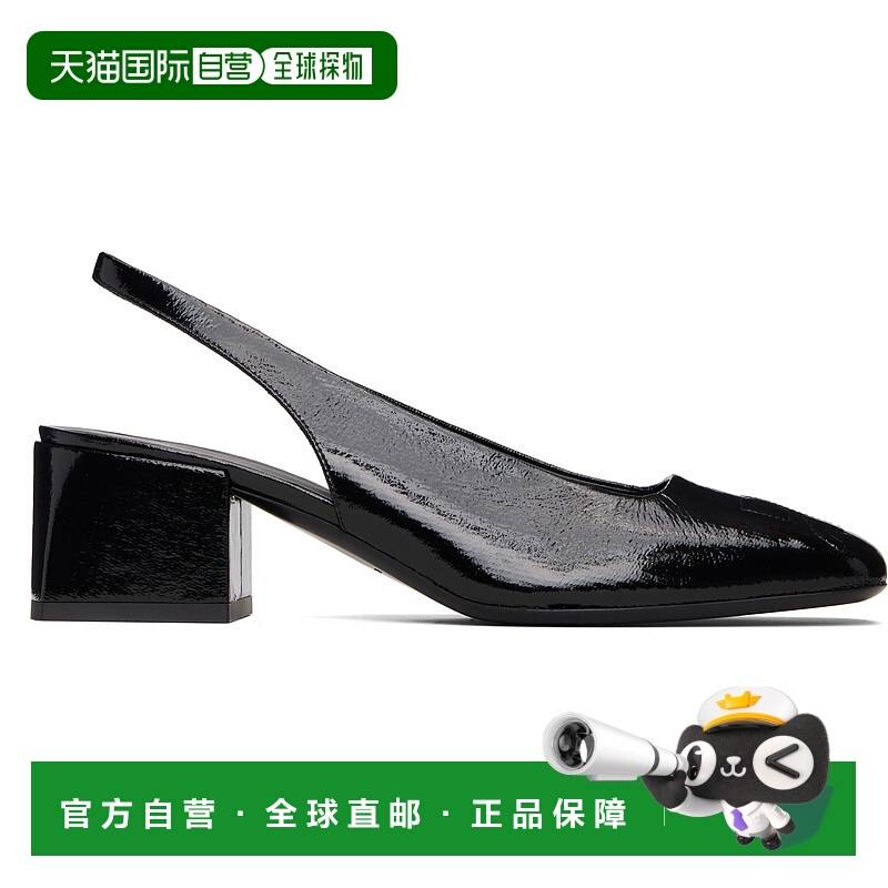 1h可退 潮奢 Courreges 女士 黑色 AC Vinyl Slingback 中跟鞋 32