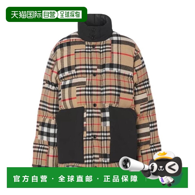 BURBERRY 男士外套 80474981 AW2021 黑色 格纹长袖羽绒服