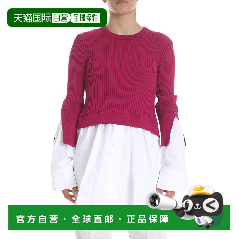 KENZO 女士针织毛衣 2TO1325AP01 SS2019 紫红色 Fuchsia and whi