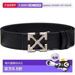 1h可退 潮奢 off-white 男士 黑色 Arrow Quote Leather 腰带 OMR