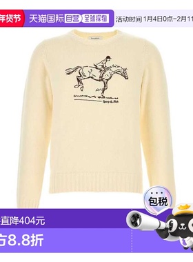 1h可退 潮奢 SPORTY & RICH 男士 米白色棉质毛衣 WS06565245WH37