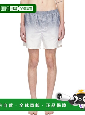 1h可退 潮奢 Casablanca 男士 白色 & 灰色印花泳裤 MPS25TR22402