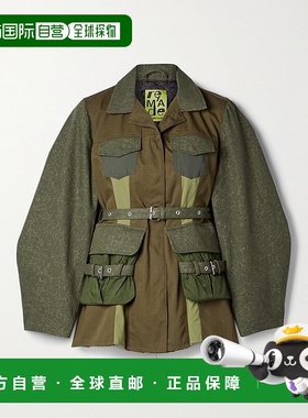 1h可退 潮奢 MARQUES' ALMEIDA 女士 束带拼布棉质帆布斜纹布夹克