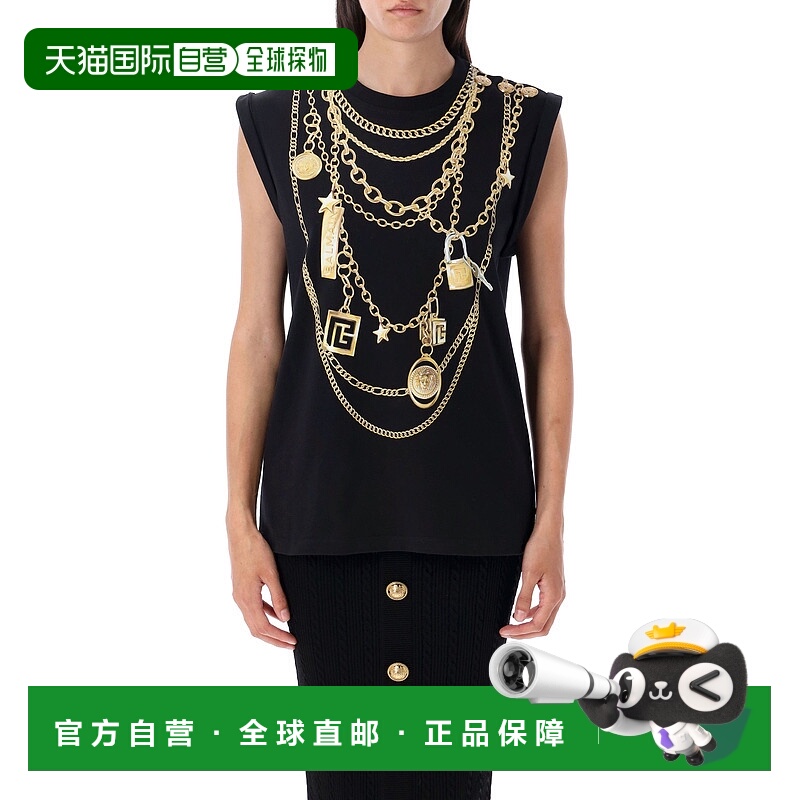 1h可退 BALMAIN 女士T恤 FF1ED004GE99EAD AW2025 花色 Tank Top
