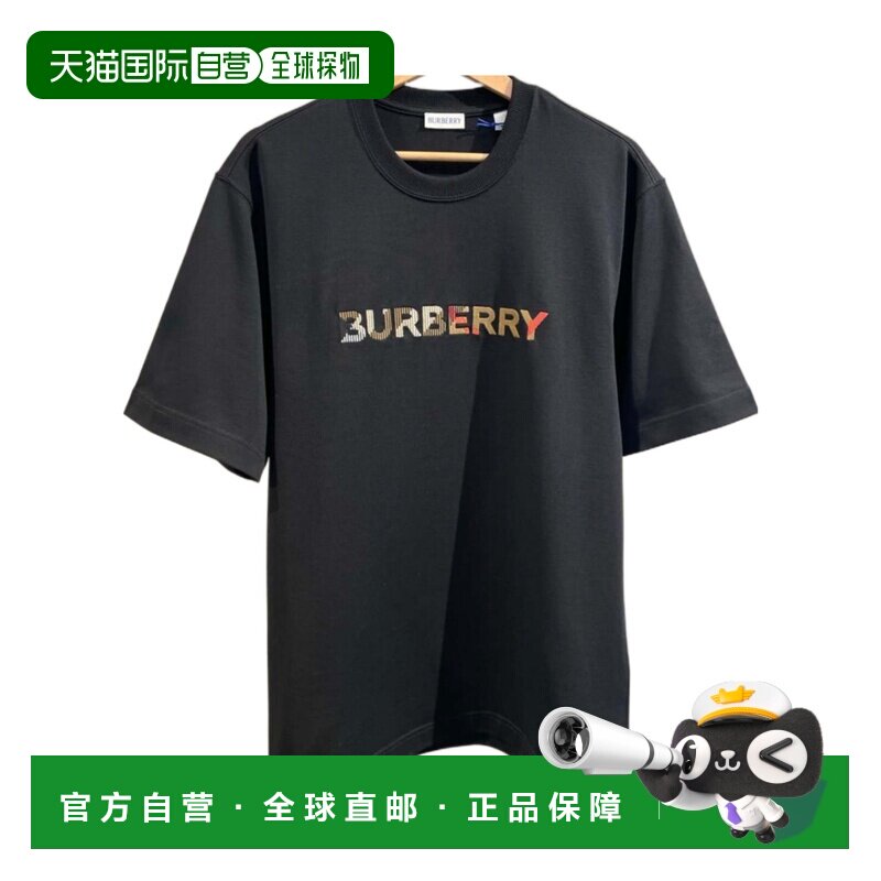 BURBERRY 男士T恤 81118291 SS2025 黑色 圆领T恤