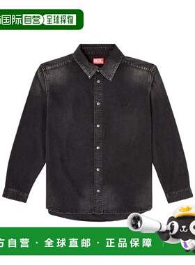 DIESEL 男士衬衫 A035340DBDC02 AW2025 黑色长袖