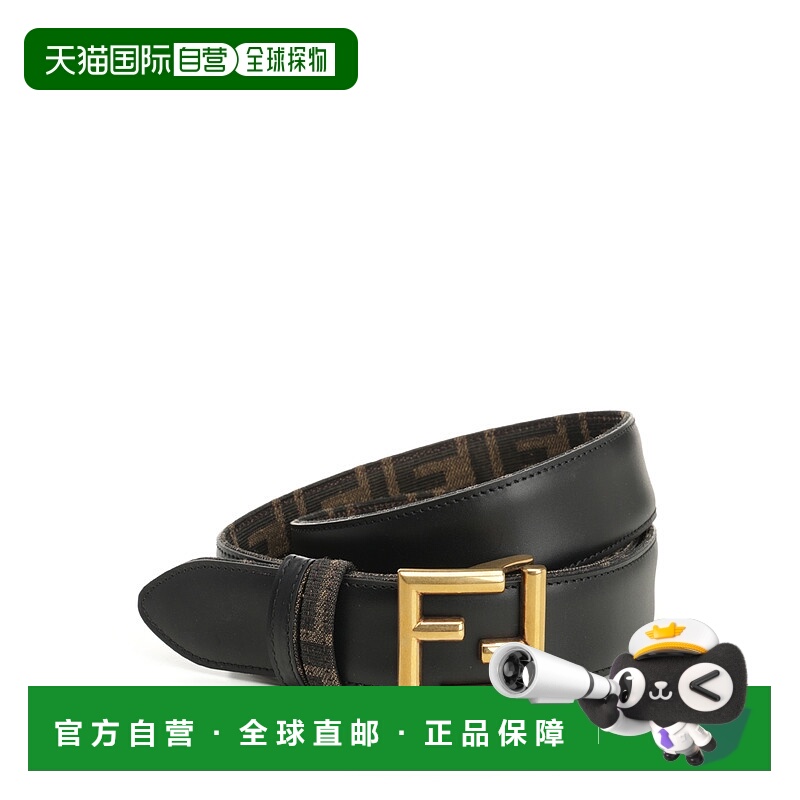 1h可退 FENDI 女士腰带 8C0686ANH7F1L2J AW2025 黑色牛皮