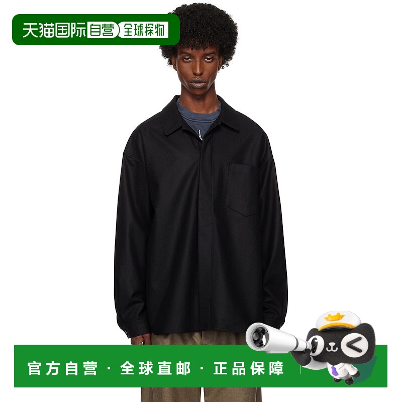 1h可退 潮奢 LOWNN 男士 黑色 Minimal 衬衫 FW24MSZ1216004144