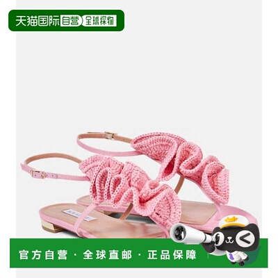 1h可退 潮奢 AQUAZZURA 女士 Noches Tropicales 拉菲草编织人字