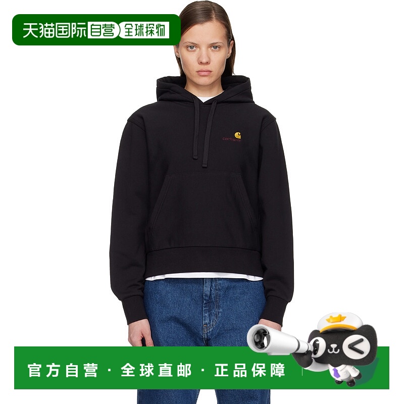 1h可退 潮奢 CARHARTT WIP 女士 黑色 American Script 连帽衫 I0