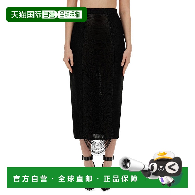 1h可退 ALEXANDER MCQUEEN 女士半身裙 791072 SS2024 黑色