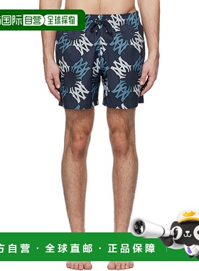 1h可退 潮奢 AMIRI 男士 海军蓝 MA Quad 泳裤 AMSWTK1027