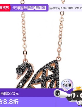 Swarovski施华洛世奇项链天鹅黑色Dazzling Swan 5281275镀金链子