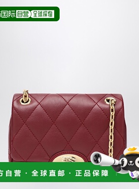 1h可退 潮奢 Burberry 巴宝莉 女士 STRAND 中号酒红色包包 81112