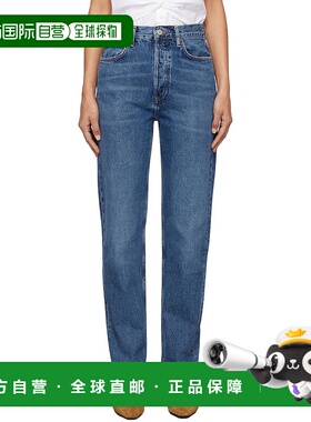 1h可退 潮奢 AGOLDE 女士 蓝色 90's Pinch Waist High Rise Stra