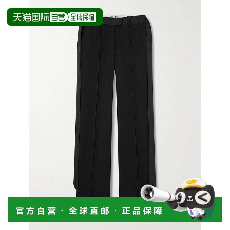 1h可退 潮奢 The Attico 女士 Tie-detailed 束带羊毛/斜纹布直筒
