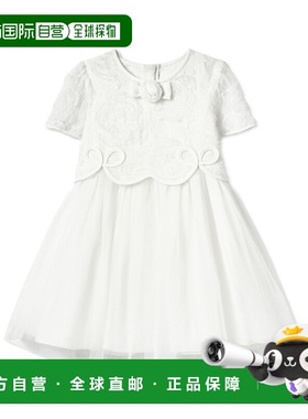 1h可退 SELF-PORTRAIT 女童连衣裙 PF25721SW AW2025 白色 短袖连