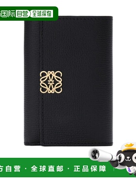 LOEWE 女士钱包 C821S33X121206 SS2026 黑色 Anagram 小型竖款钱