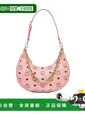 MCM 女士斜挎包 MWHFATA02PZ AW2025 粉红色 Aren Crescent 小号